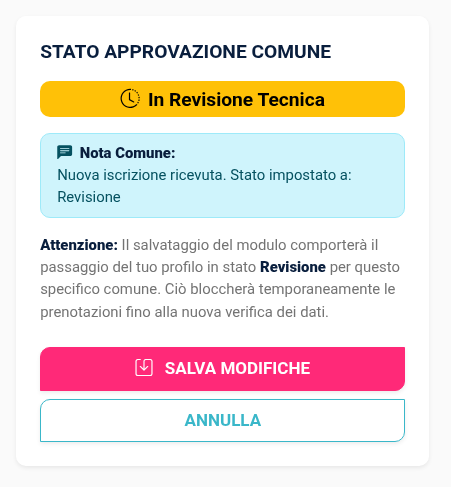 Profilo STATO APPROVAZIONE