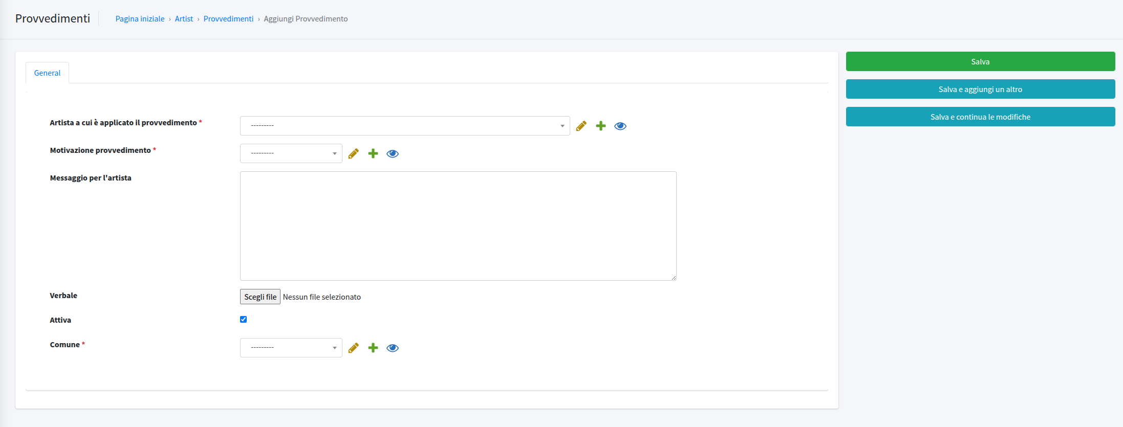 Creare una segnalazione admin