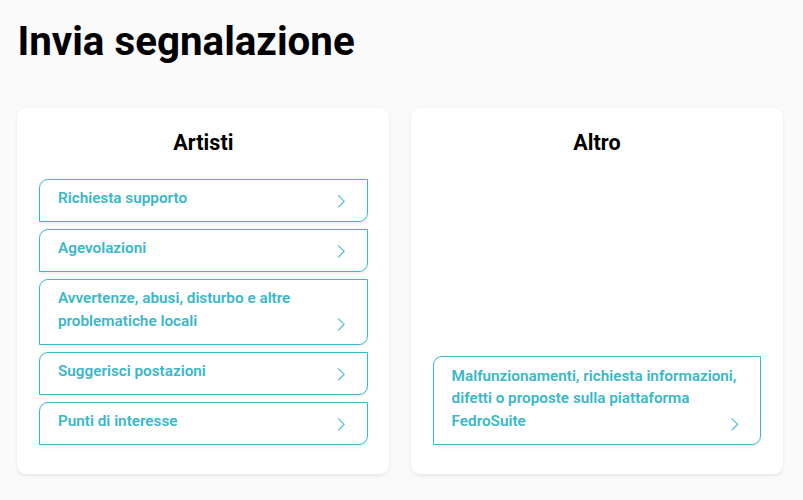 Schermata invio segnalazione