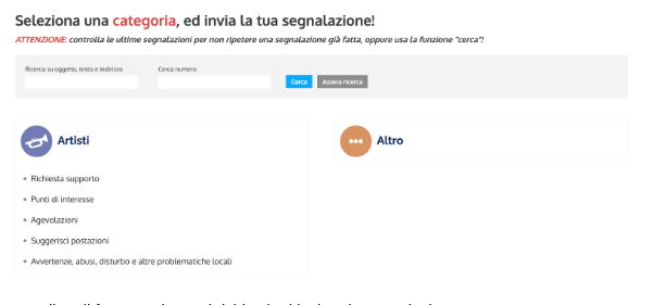 Segnalazioni categorie