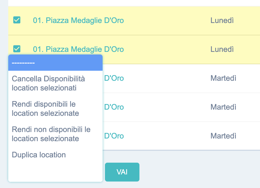screenshot processo di selezione di massa disponibilità