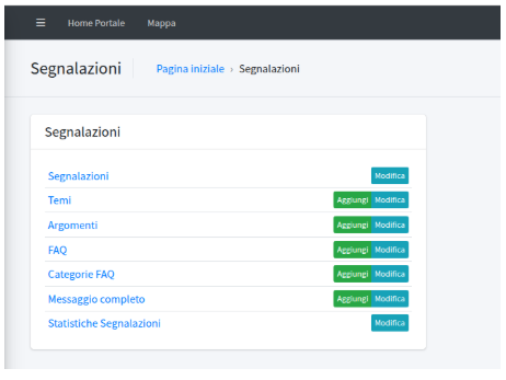 Widget segnalazioni