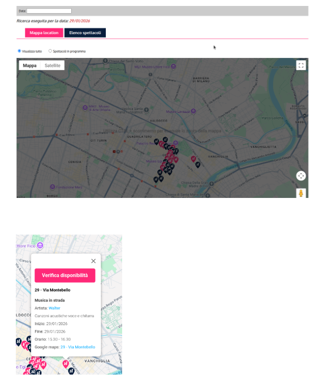 Prenotazione location