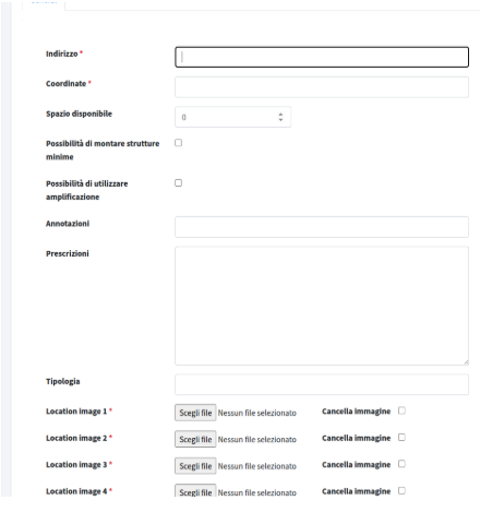 Inserimento Location