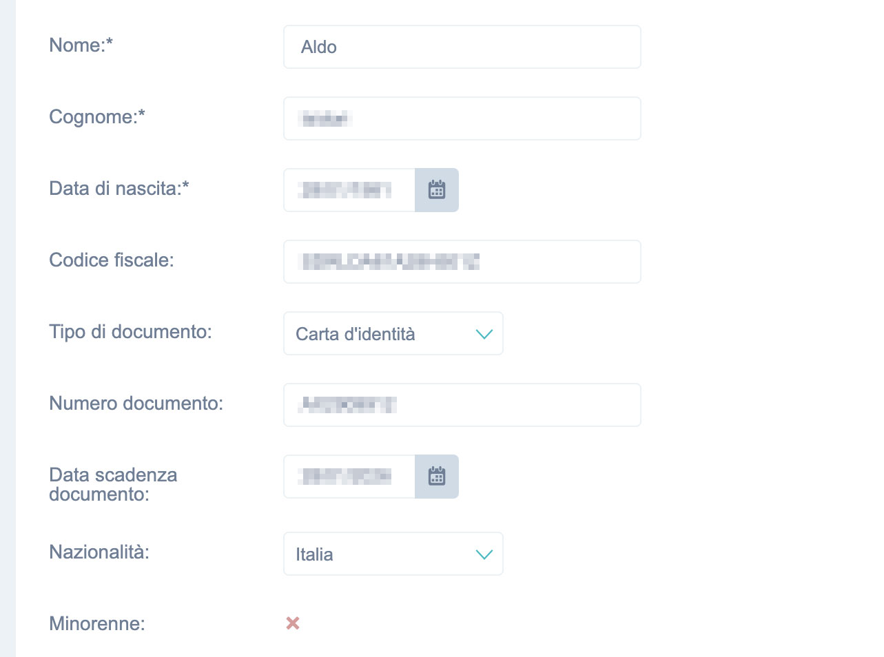 screenshot dettagli membro gruppo