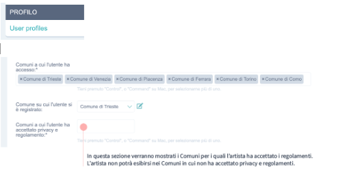 Schermata user profile