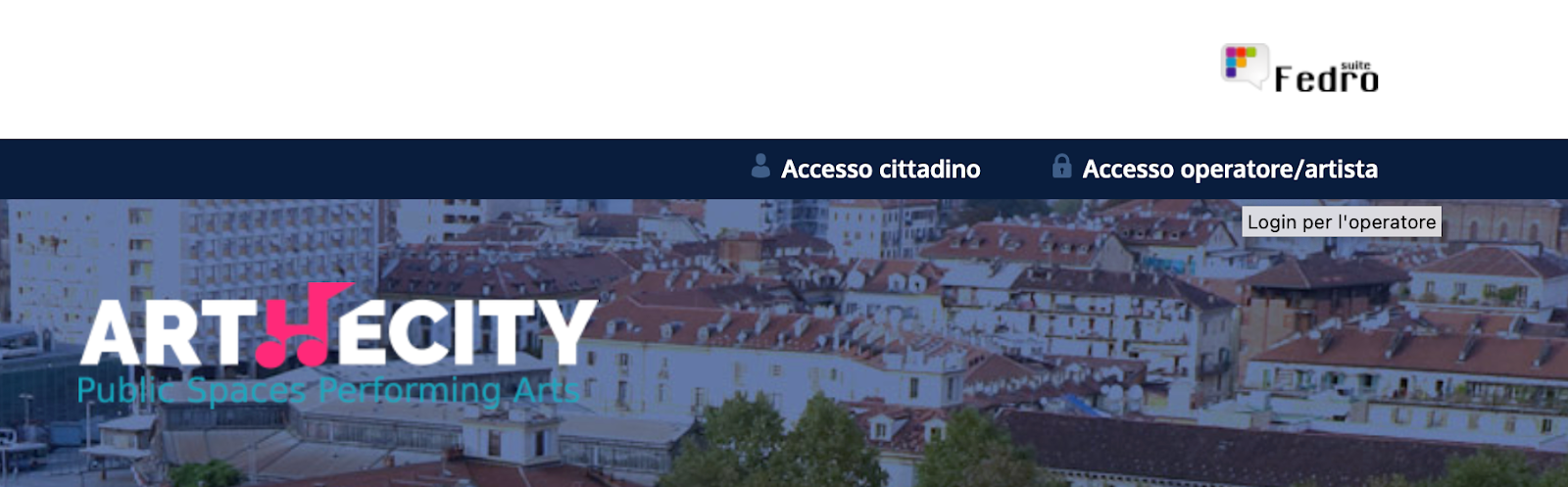 banner di accesso di arthecity
