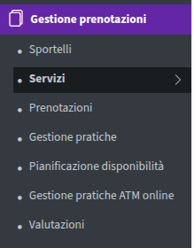 Barra laterale servizi
