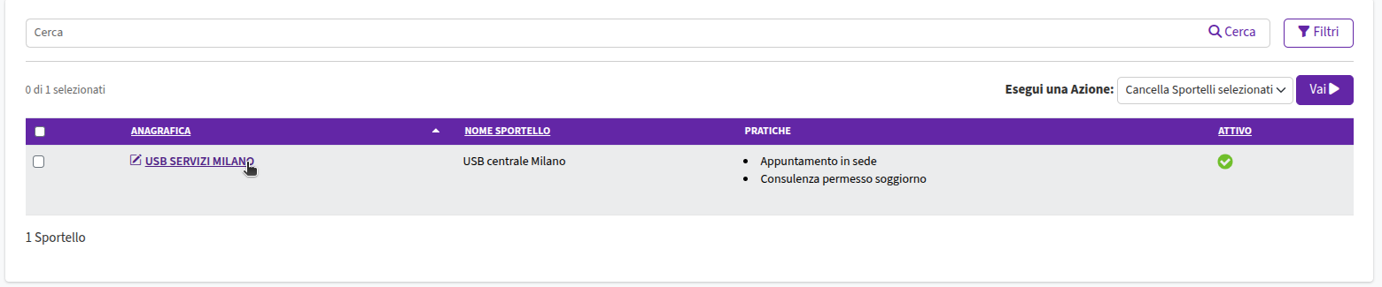 click modifica sportello