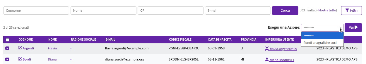 Tesseramento Soci Fondi Anagrafici