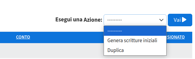 Screen azioni mov. contabili
