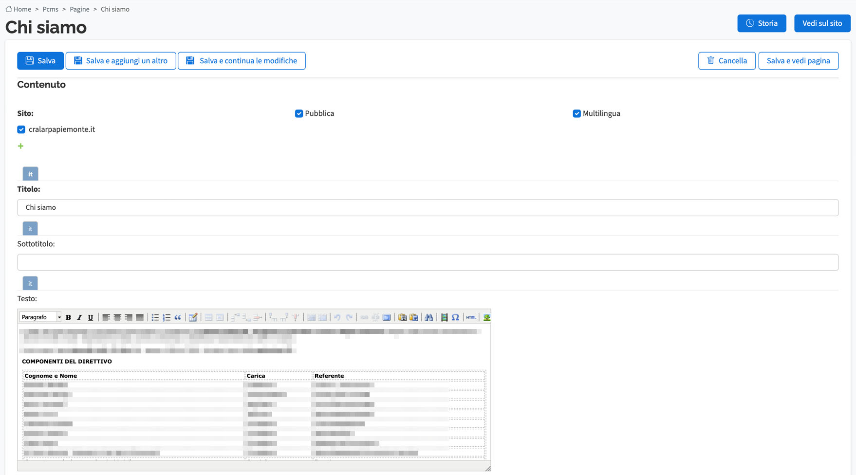 Modifica pagina CMS parte 1