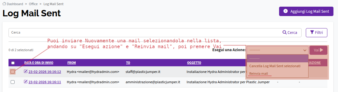Analitica Mail Inviate