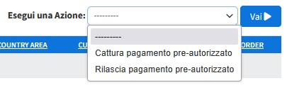 Menu azioni di massa