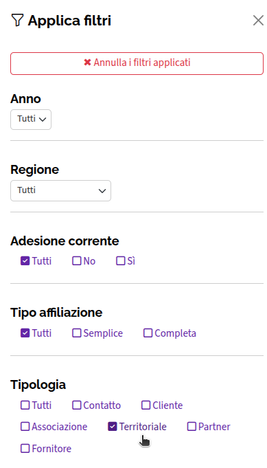 filtri ricerca