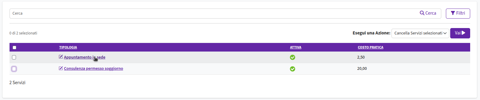 Clic per andare a schermata modifica
