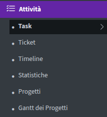 Menu Attività
