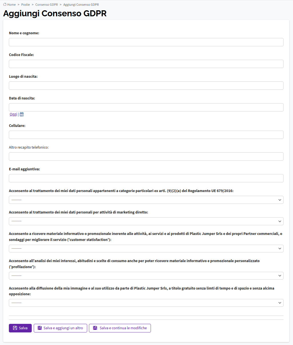 Consenso GDPR