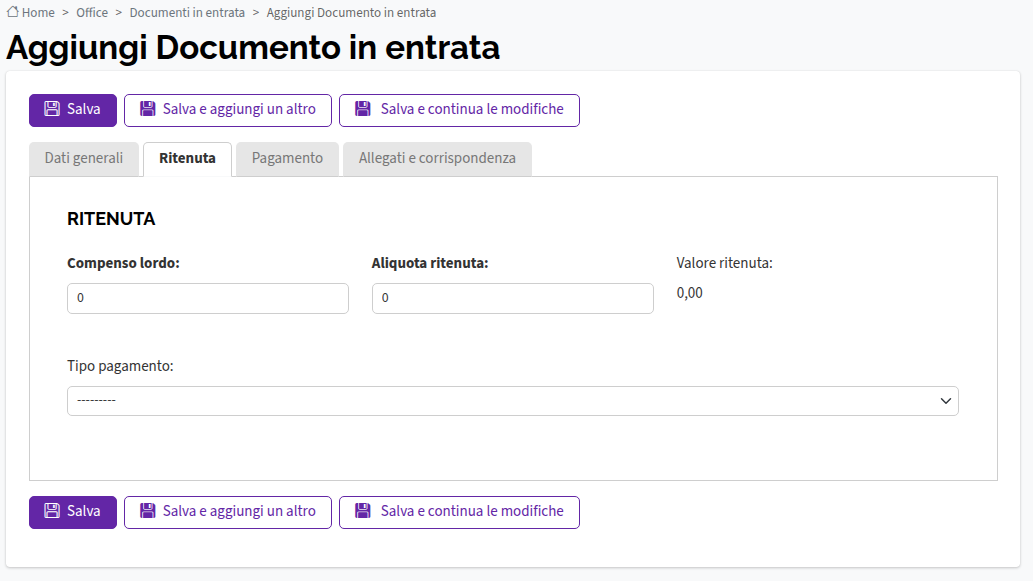 Schermata ritenuta
