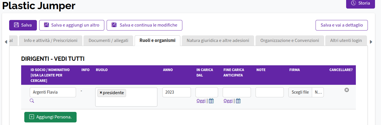 Aggiungi dirigenti