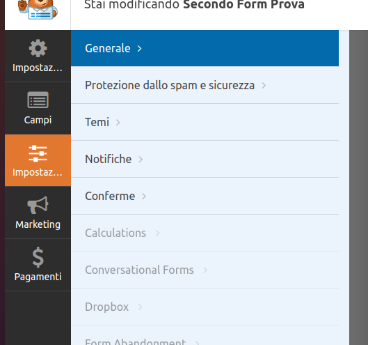 configurazione CF field