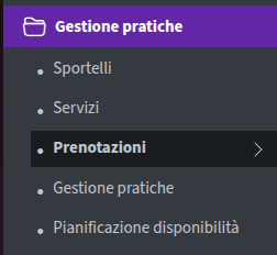 barra laterale prenotazioni