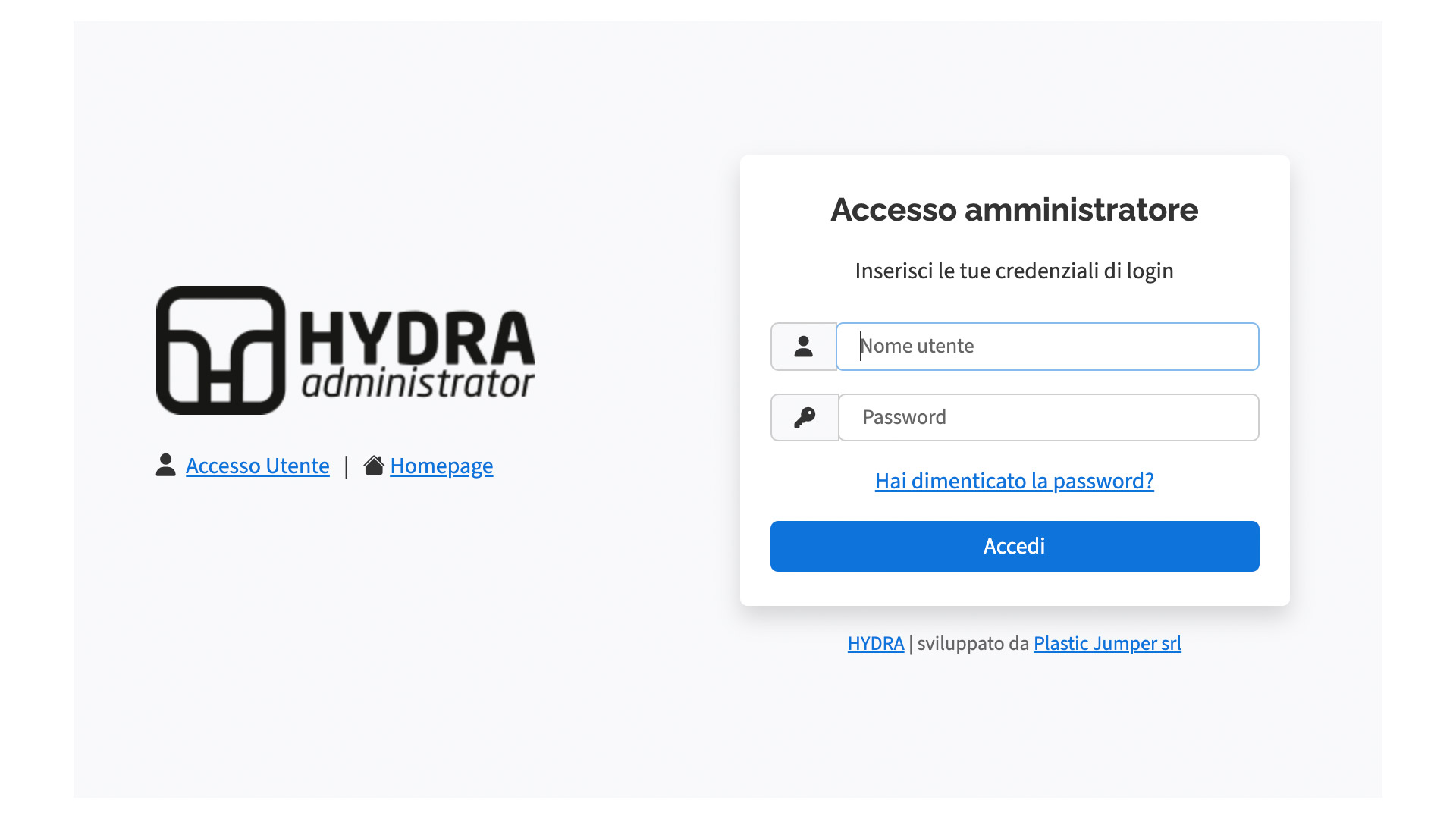 Login hydra administrator
