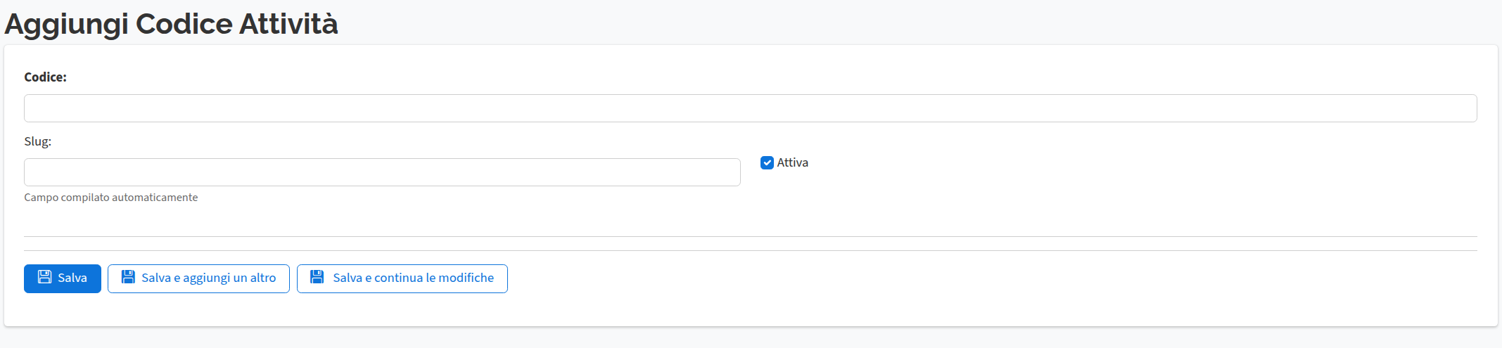 Add attività