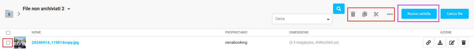 Inserimento nuova cartella