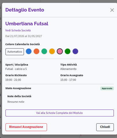 rimuovi assegnazione