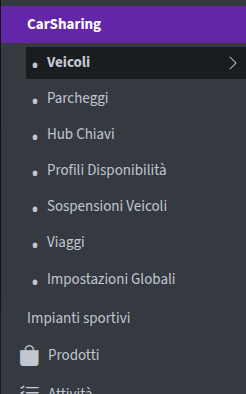 lista funzioni carsharing